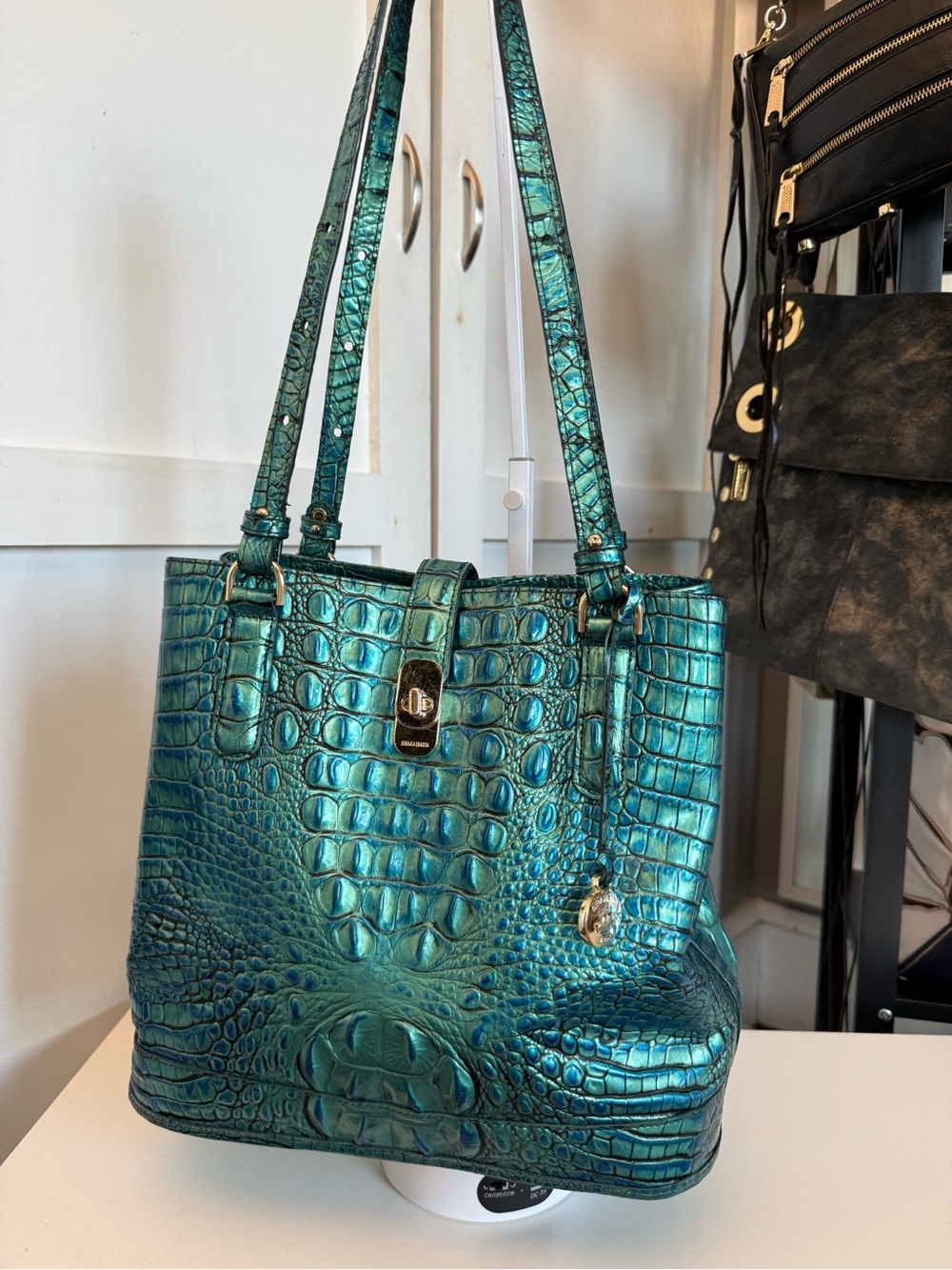 Brahmin Fiora Peacock Melbourne Bucket Bag